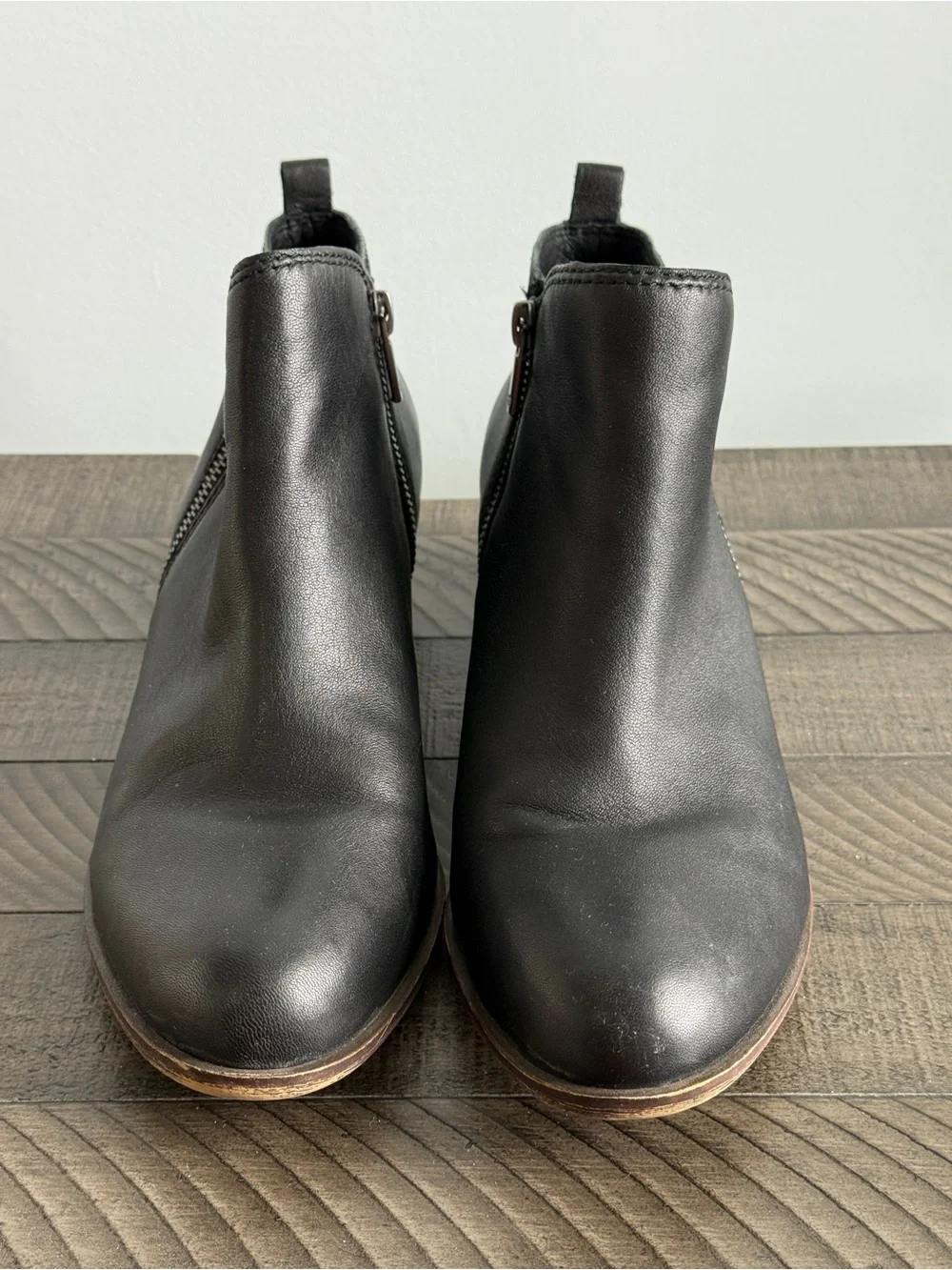 Lucky Brand Basel Black Leather Ankle Boots Women’s Size 9.5M
